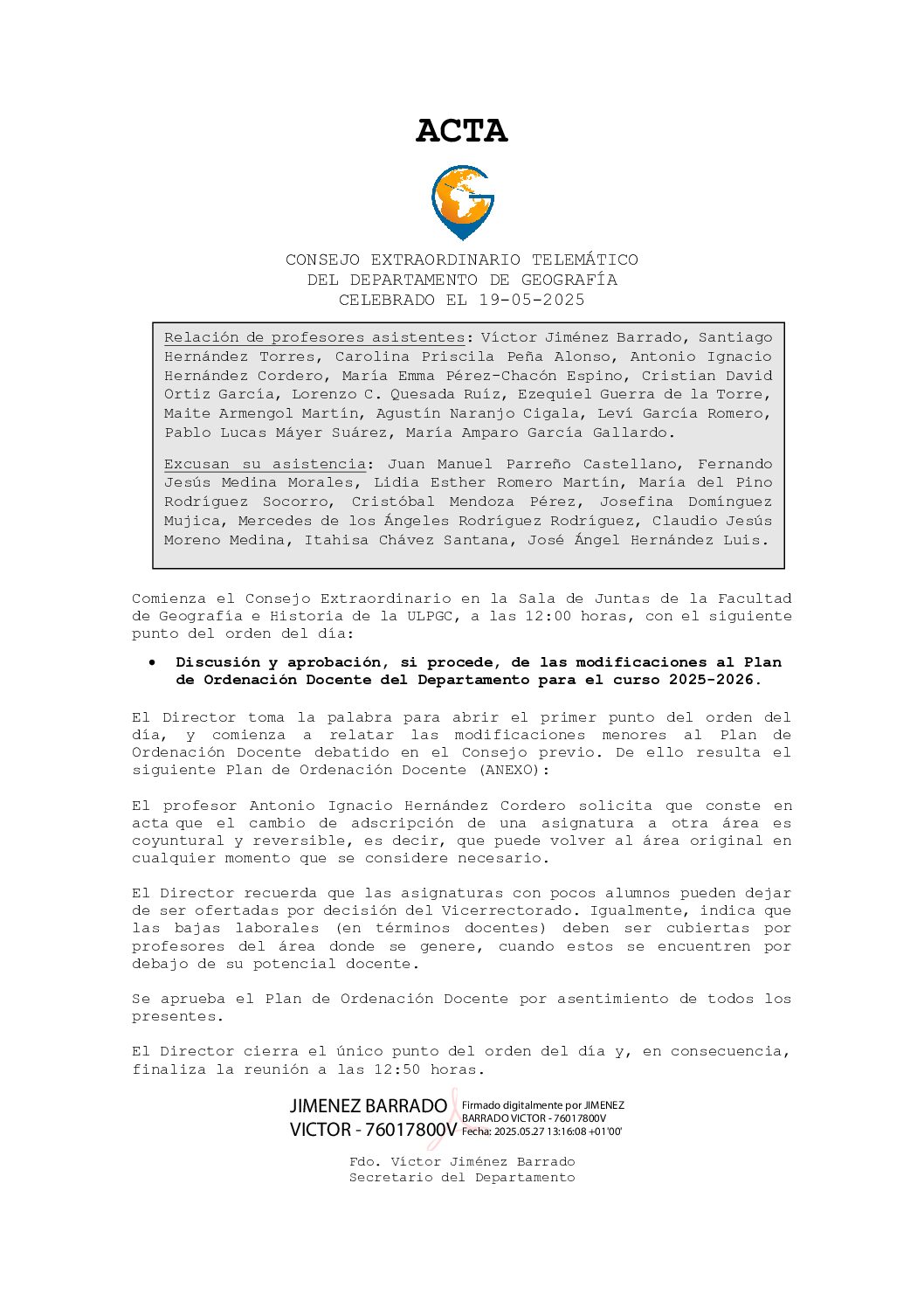 MEMORIA DE ACTIVIDADES 2023 departamento de Geografía de la ULPGC