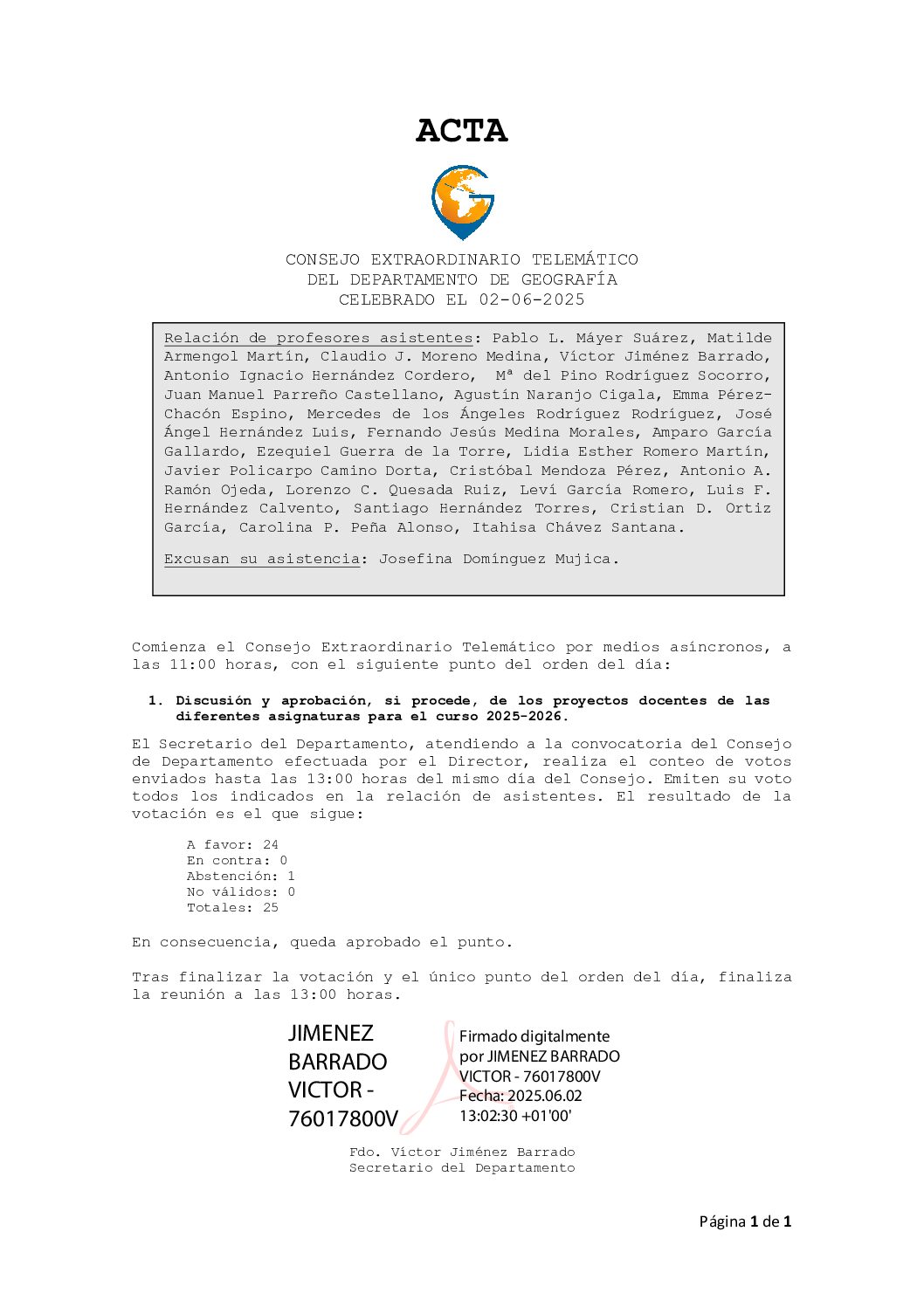 MEMORIA DE ACTIVIDADES 2023 departamento de Geografía de la ULPGC